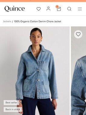 QUINCE 100% Organic Cotton Denim Chore Jacket